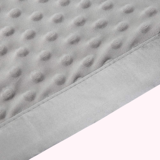 Grey Ultra Soft Minky Dot Baby Blanket with Silky Satin Trim