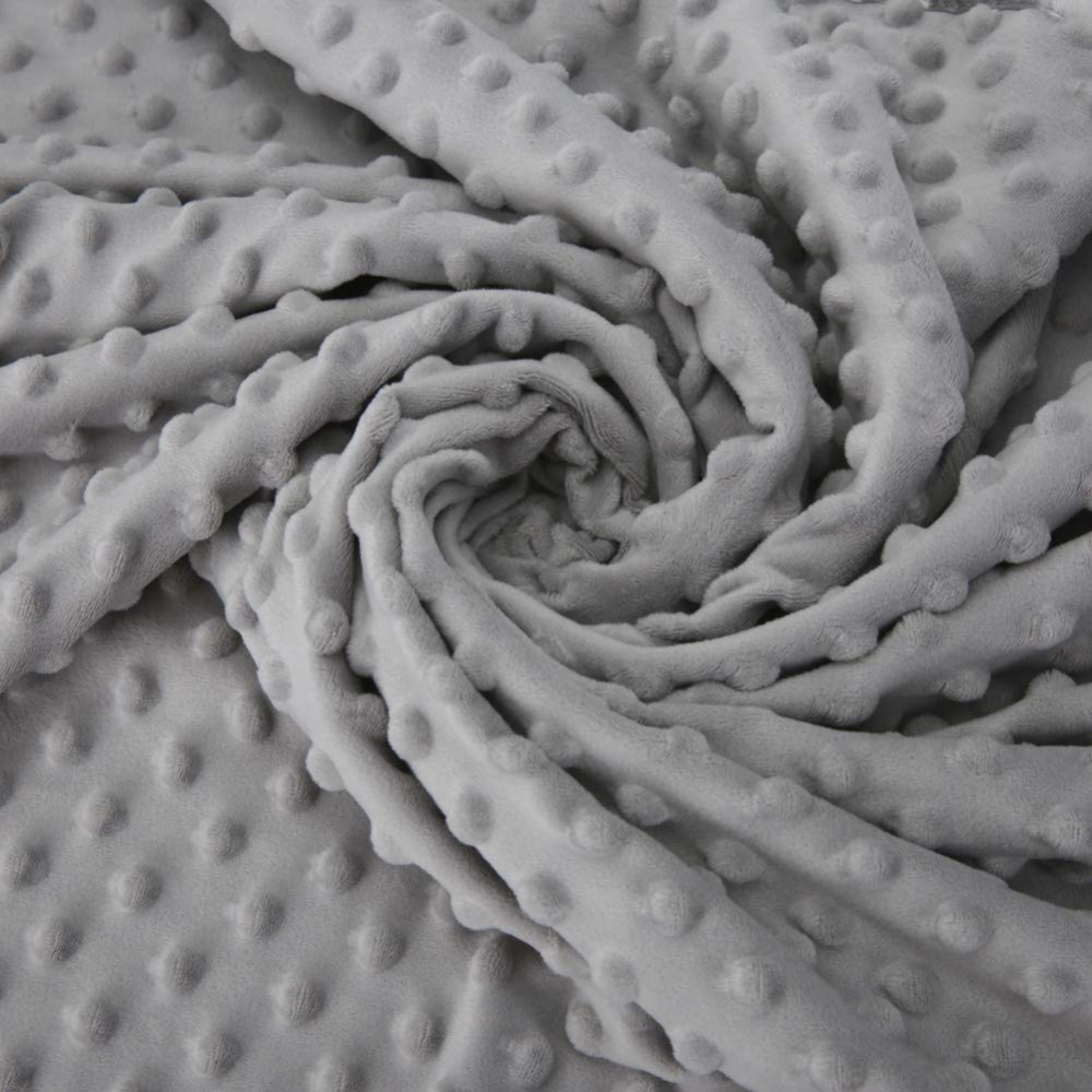 Grey Ultra Soft Minky Dot Baby Blanket with Silky Satin Trim