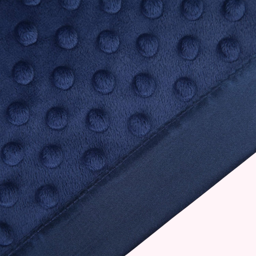 Navy Ultra Soft Minky Dot Baby Blanket with Silky Satin Trim
