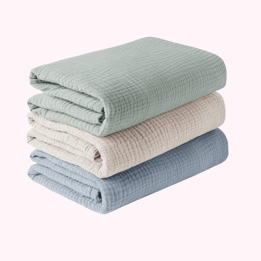 Sun Print Muslin Soft Cotton Baby Swaddle Breathable Nursery Blanket - 3 Pack