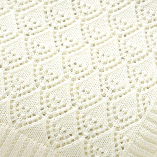 Beige Soft Cotton Knit Baby Swaddle Breathable Nursery Blanket