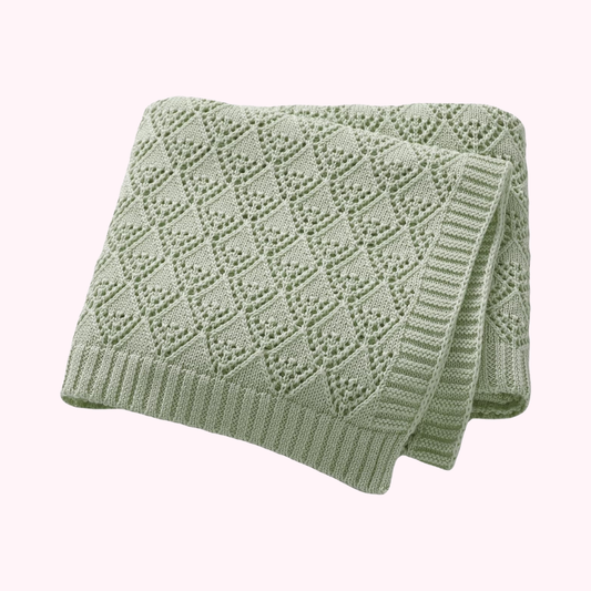 Sage Soft Cotton Knit Baby Swaddle Breathable Nursery Blanket